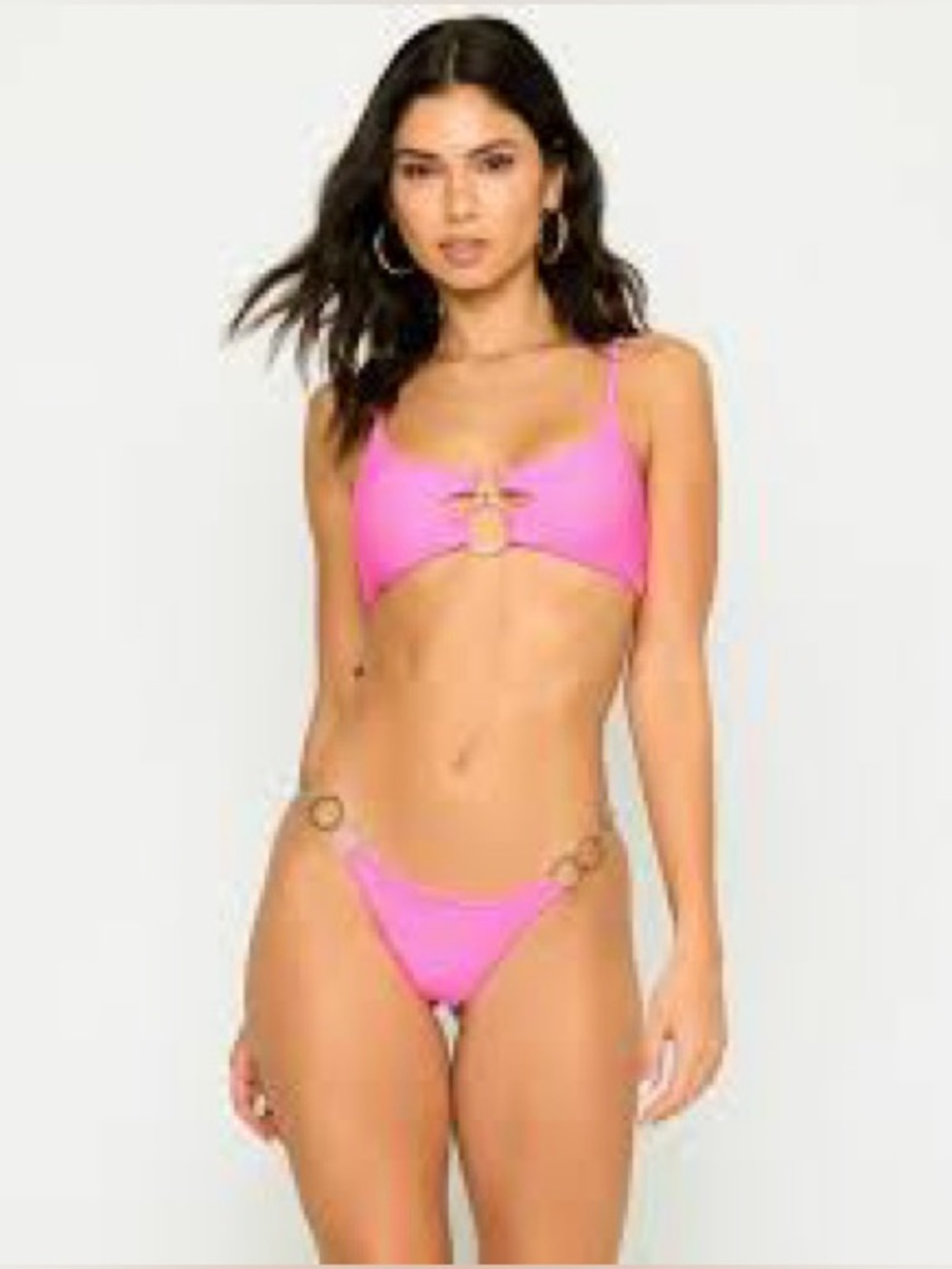 Pink Ring-Accent Bikini Set - Women Swim